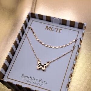 Mixit Gold-Tone Butterfly Necklace Set